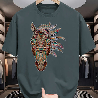 Native American T-Shirts, Vintage Native American Unisex T-Shirt/Hoodie/Sweatshirt HLT00 - Horse Tribal Abstract Art Native American Geometric Horse