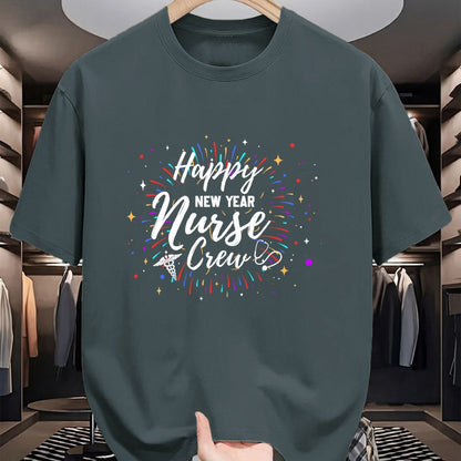 Funny Nurse Shirt, Nurse Unisex T-Shirt/Hoodie/Sweatshirt HLT00 - Happy New Year Nurse Crew Funny New Year For Nurse T-Shirt