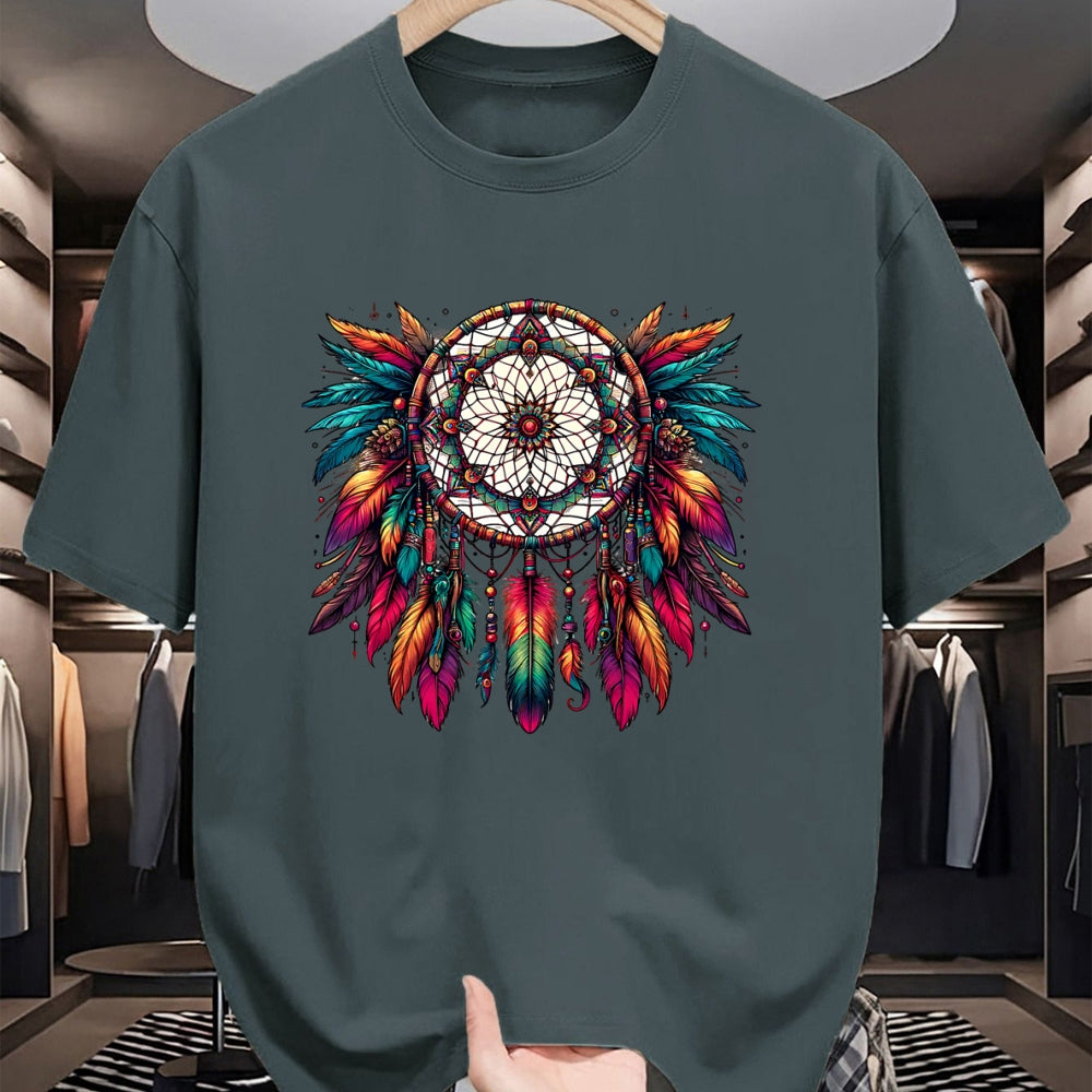 Native American T-Shirts, Vintage Native American Unisex T-Shirt/Hoodie/Sweatshirt HLT00 - Colorful Dreamcatcher Feather Tee Art Native American Indian
