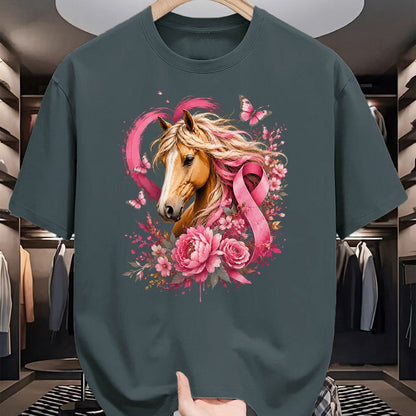 Best Horse Lover Shirt , Funny Horse UnisexT-Shirt/Hoodie/Sweatshirt HLT00 - Breast Cancer Awareness Horse Pink Ribbon Butterfly Survivor T-Shirt