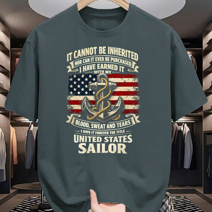 Proud Veteran Shirt, Funny Veteran UnisexT-Shirt/Hoodie/Sweatshirt HLT00 - Own Forever The Title U.S Sailor Military Veteran Flag USA T-Shirt