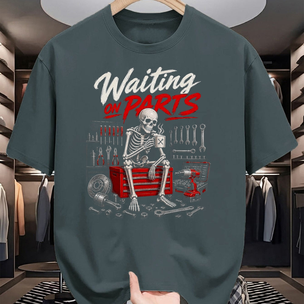 Best Mechanic Life Shirt, Funny Mechanic UnisexT-Shirt/Hoodie/Sweatshirt HLT00 - Waiting On Parts Mechanic Skeleton T-Shirt