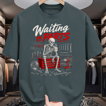 Best Mechanic Life Shirt, Funny Mechanic UnisexT-Shirt/Hoodie/Sweatshirt HLT00 - Waiting On Parts Mechanic Skeleton T-Shirt