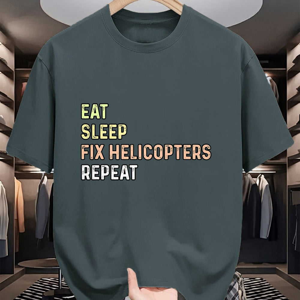Best Mechanic Life Shirt, Funny Mechanic UnisexT-Shirt/Hoodie/Sweatshirt HLT00 - Eat Sleep Fix Helicopters Repeat - Aircraft Mechanic & Pilot T-Shirt
