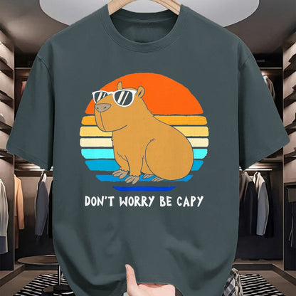Cute Capybara Shirt, Funny Capybara Unisex T-Shirt/Hoodie/Sweatshirt HLT00 - Sorry Im Late I was Avoiding Non-Preferred Tasks Capybara Performance T-Shirt