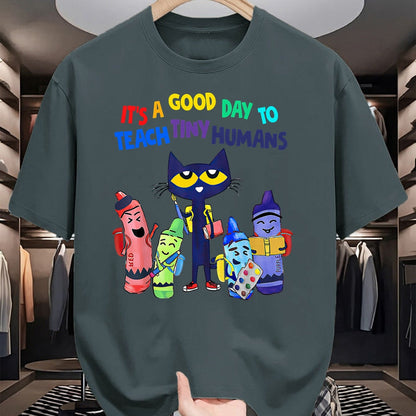 Best Teacher Shirt, Funny Teacher UnisexT-Shirt/Hoodie/Sweatshirt HLT00 - Good Days To Teach Tiny Humans Funny Cat Teacher Lover T-Shirt