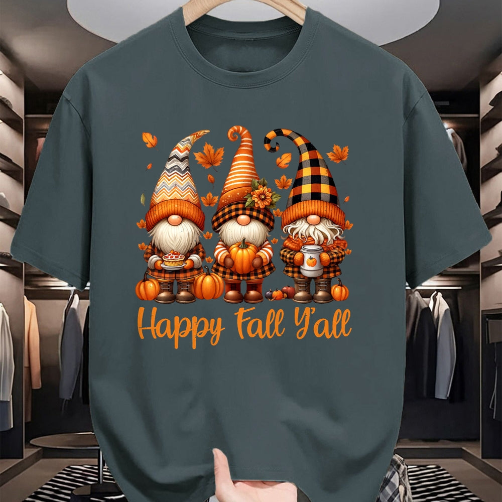 Best Thanksgiving Family Shirt , Funny Thanksgiving UnisexT-Shirt/Hoodie/Sweatshirt HLT00 - Happy Fall Y'all Gnome Pumpkin Autumn Thanksgiving Men Women T-Shirt