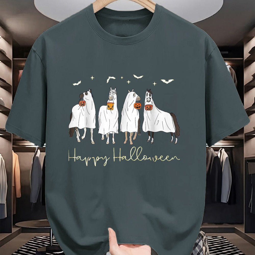 Best Horse Lover Shirt , Funny Horse UnisexT-Shirt/Hoodie/Sweatshirt HLT00 - Happy Halloween Horse Ghost T-Shirt, Women, Black, Medium