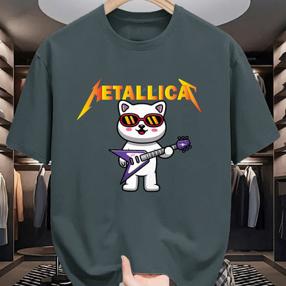 Guitar Lover Shirt, Funny Guitar UnisexT-Shirt/Hoodie/Sweatshirt HLT00 - Metallicat- Funny Cat Rock Cat Playing Guitar T-Shirt for Men Women Girls Kids