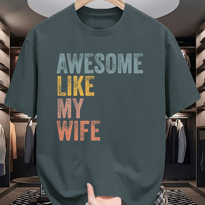 Best Wife Shirt, Wife and Husband Unisex T-Shirt/Hoodie/Sweatshirt HLT00 - Mens Husband Awesome Like my wife Funny Vintage Text T-Shirt (1)