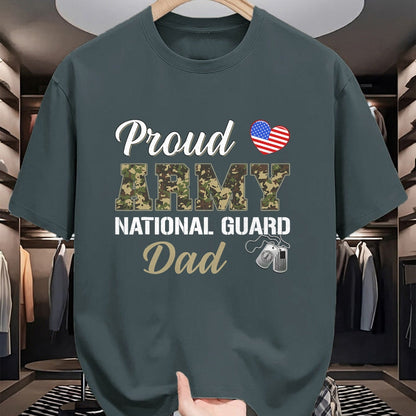Gift for Dad Shirt, Funny Dad Unisex T-Shirt/Hoodie/Sweatshirt HLT00 – Vintage Proud Army National Guard Dad Military Pride Costume T-Shirt
