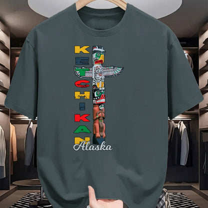 Native American T-Shirts, Vintage Native American Unisex T-Shirt/Hoodie/Sweatshirt HLT00 - Ketchikan Alaska Totem Pole Native Art Souvenir Keepsake