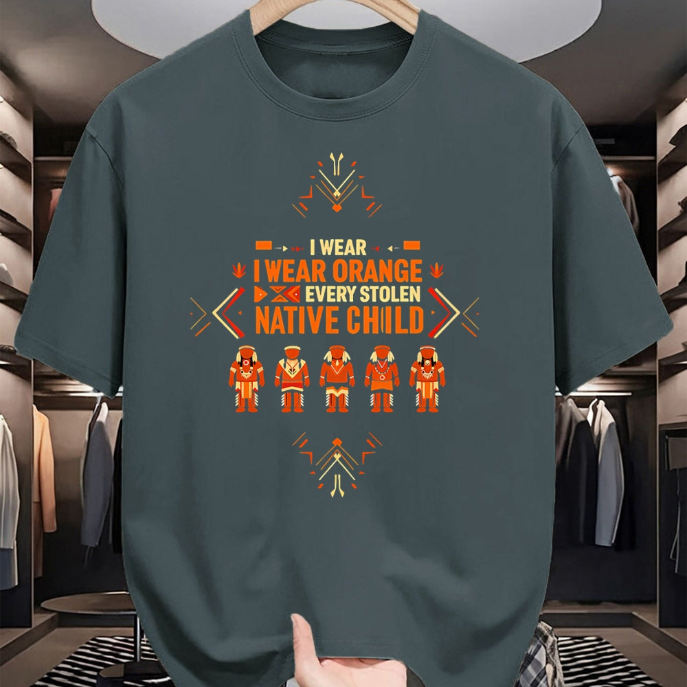 Native American T-Shirts, Vintage Native American Unisex T-Shirt/Hoodie/Sweatshirt HLT00 - I Wear Orange For Every American Native Child