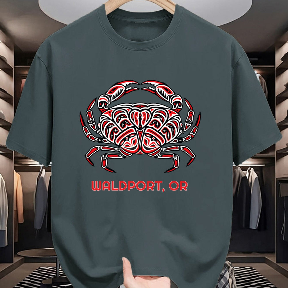 Native American T-Shirts, Vintage Native American Unisex T-Shirt/Hoodie/Sweatshirt HLT00 - Waldport Oregon Dungeness Crab Native American