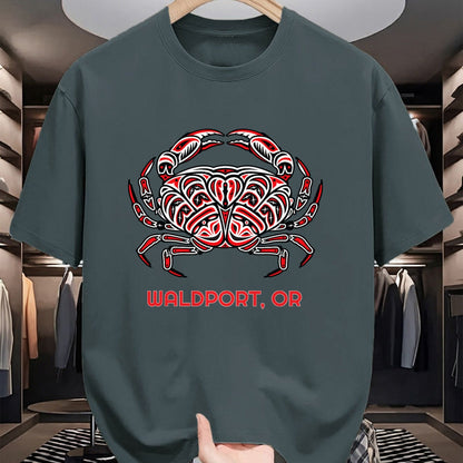 Native American T-Shirts, Vintage Native American Unisex T-Shirt/Hoodie/Sweatshirt HLT00 - Waldport Oregon Dungeness Crab Native American
