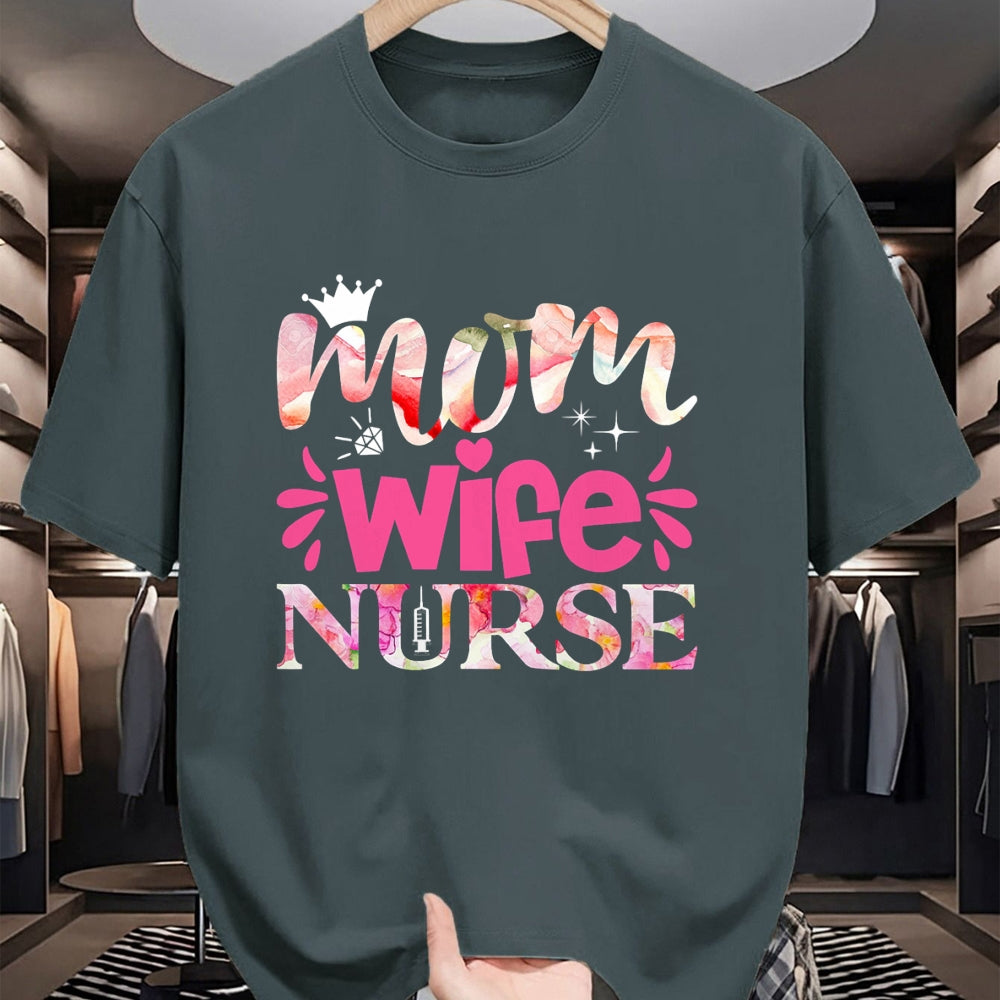 Funny Nurse Shirt, Nurse Unisex T-Shirt/Hoodie/Sweatshirt HLT00 - Mom Wife Nurse T-Shirt