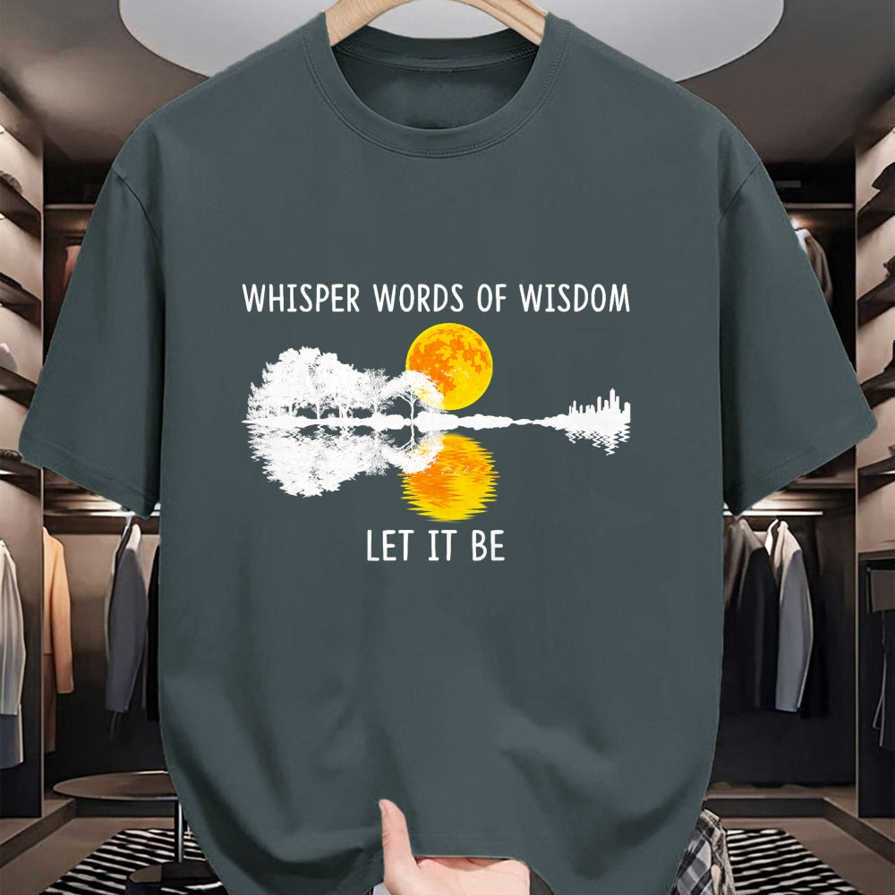 Guitar Lover Shirt, Funny Guitar UnisexT-Shirt/Hoodie/Sweatshirt HLT00 - Whisper Words of Wisdom Let It-Be Tshirt Guitar Lake Shadow T-Shirt