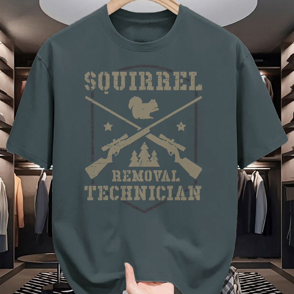 Funny Hunting Shirt, Gift For Hunting Lover Unisex T-Shirt/Hoodie/Sweatshirt HLT00 - Squirrel Removal Technician Squirrel Hunting Squirrel Hunter T-Shirt