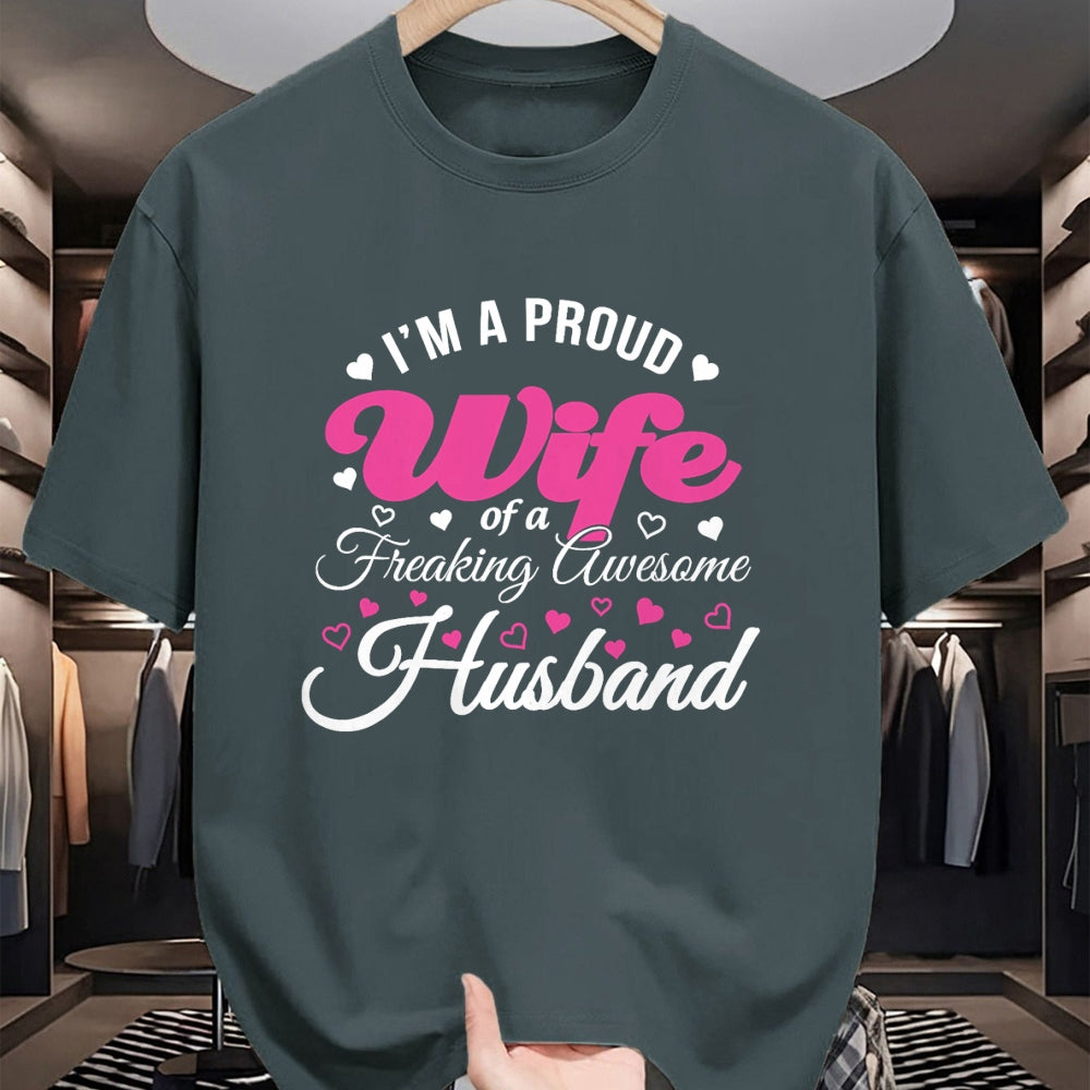 Best Wife Shirt, Wife and Husband Unisex T-Shirt/Hoodie/Sweatshirt HLT00 - Proud Wife of Freaking Awesome Husband Funny Wife T Shirt