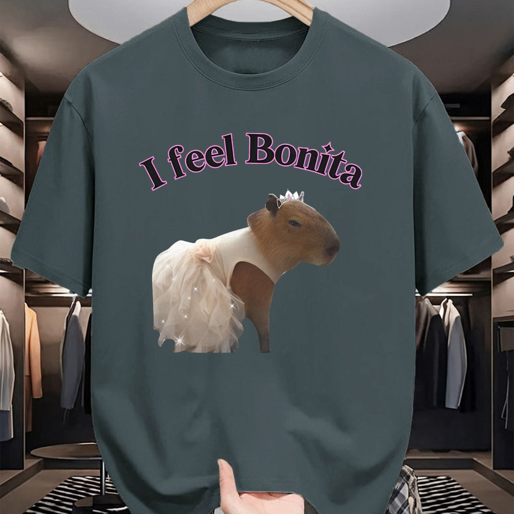 Cute Capybara Shirt, Funny Capybara Unisex T-Shirt/Hoodie/Sweatshirt HLT00 - I feel Bonita Capybara FUNNY T-Shirt