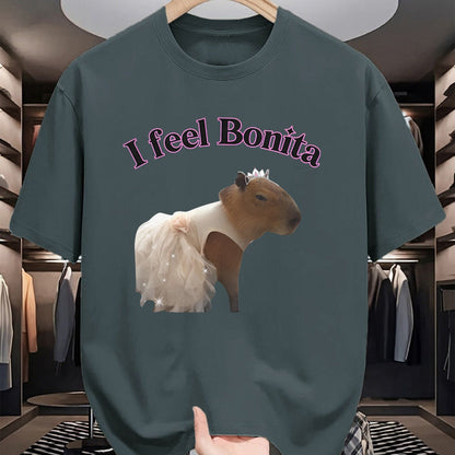 Cute Capybara Shirt, Funny Capybara Unisex T-Shirt/Hoodie/Sweatshirt HLT00 - I feel Bonita Capybara FUNNY T-Shirt