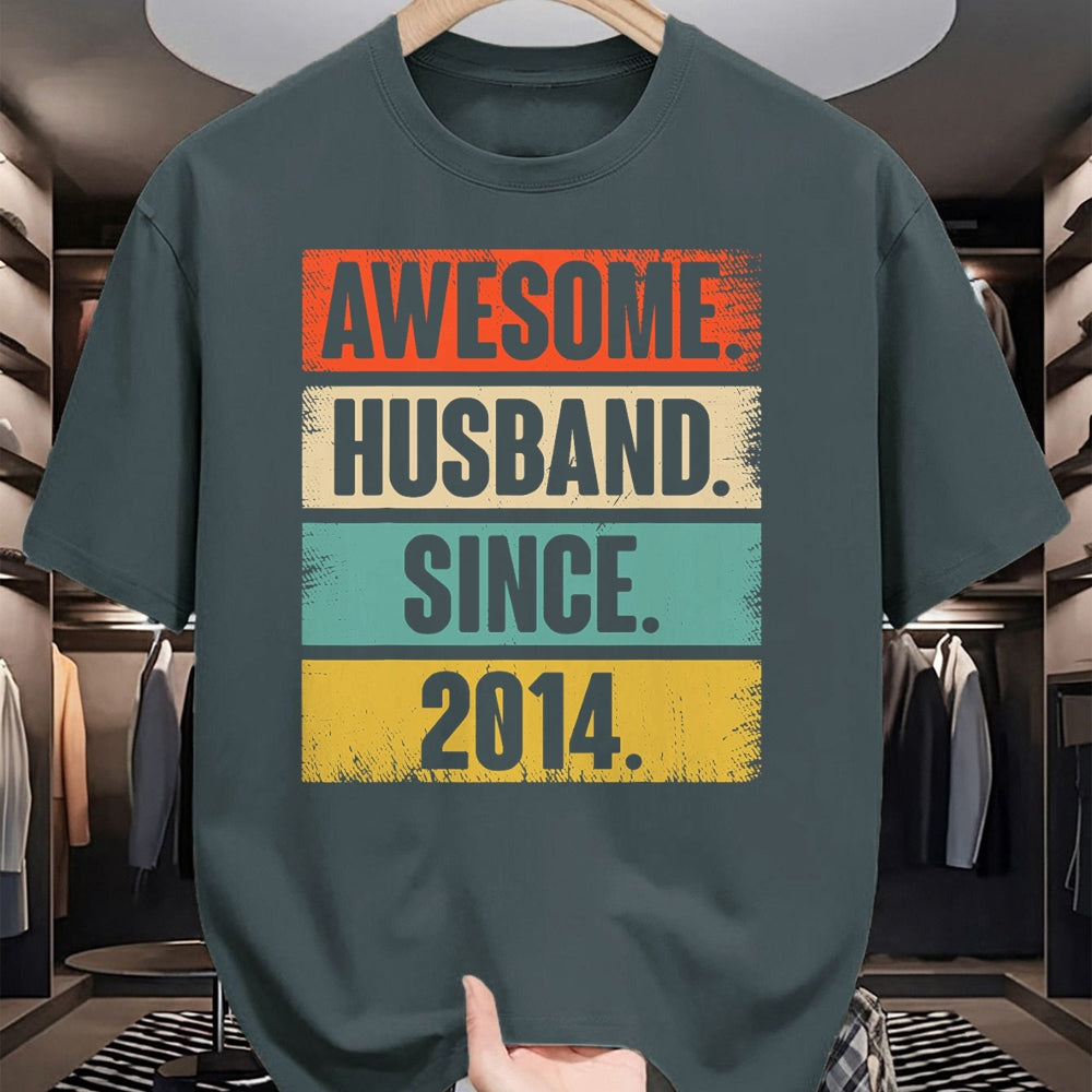 Best Wife Shirt, Wife and Husband Unisex T-Shirt/Hoodie/Sweatshirt HLT00 - 10th Wedding Anniversary Epic Awesome Husband Since 2014 T-Shirt