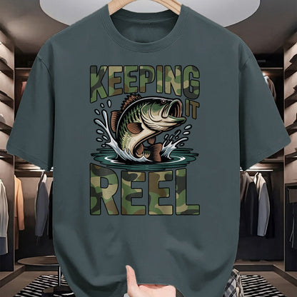 Funny Fishing Shirt, Gift For Fishing Lover Unisex T-Shirt/Hoodie/Sweatshirt HLT00 - Youth Camo Fishing Bass Fish Keeping It Reel Funny Fishing T-Shirt