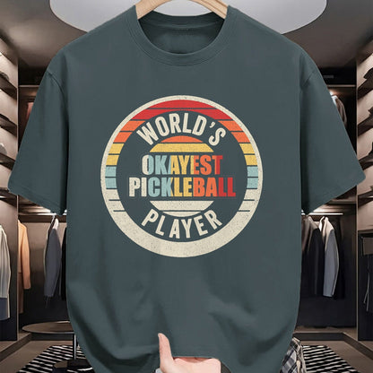 Funny Pickleball Shirt, Pickleball Lover Unisex T-Shirt/Hoodie/Sweatshirt HLT00 - Vintage Retro World's Okayest Pickleball Player T-Shirt