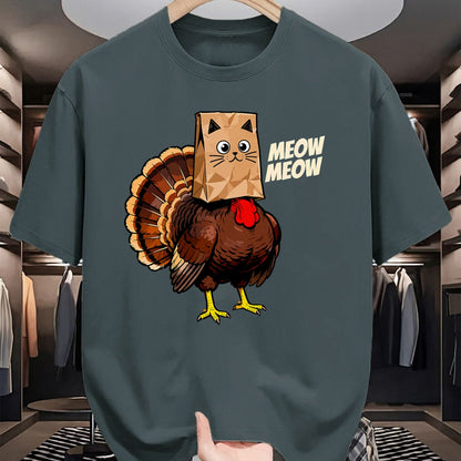 Best Thanksgiving Family Shirt , Funny Thanksgiving UnisexT-Shirt/Hoodie/Sweatshirt HLT00 - Thanksgiving Turkey Cat Meow Funny Thanksgiving Men Women T-Shirt