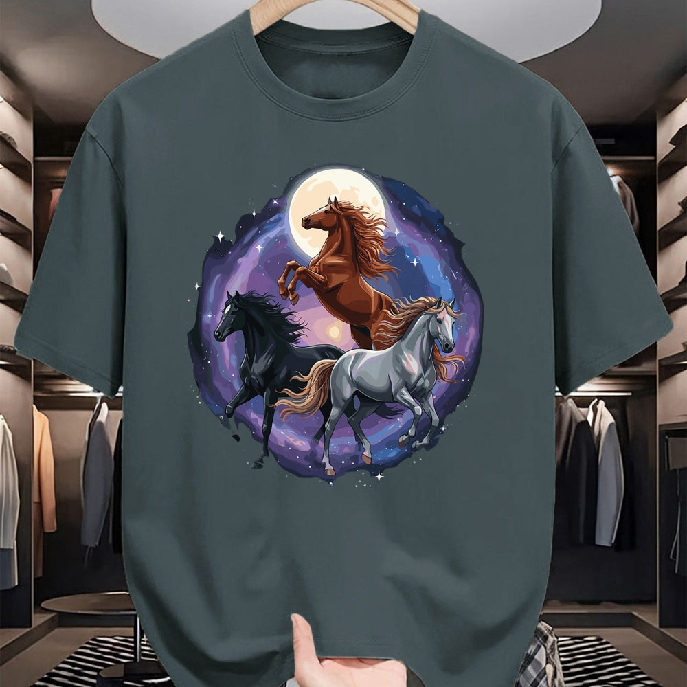Best Horse Lover Shirt , Funny Horse UnisexT-Shirt/Hoodie/Sweatshirt HLT00 - Three Moon Funny Horse Shirt Space Galaxy Horses Graphic T-Shirt