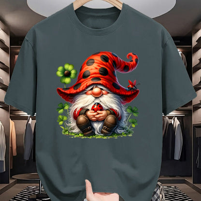 Gift for Mom Shirt, Funny Mom Unisex T-Shirt/Hoodie/Sweatshirt HLT00 - Ladybug Gnome For Lucky Mom And Dad Life With Shamrocks T-Shirt
