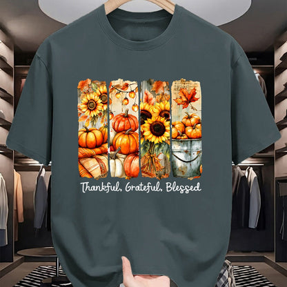 Best Thanksgiving Family Shirt , Funny Thanksgiving UnisexT-Shirt/Hoodie/Sweatshirt HLT00 - Grateful Thankful Blessed Happy Thanksgiving Pumpkin Womens T-Shirt