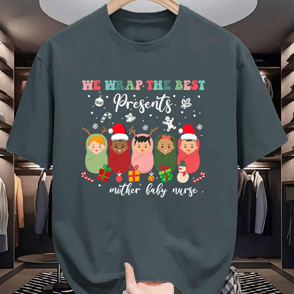 Funny Nurse Shirt, Nurse Unisex T-Shirt/Hoodie/Sweatshirt HLT00 - Mother Baby Nurse Christmas Postpartum Nursing NP RN Squad T-Shirt