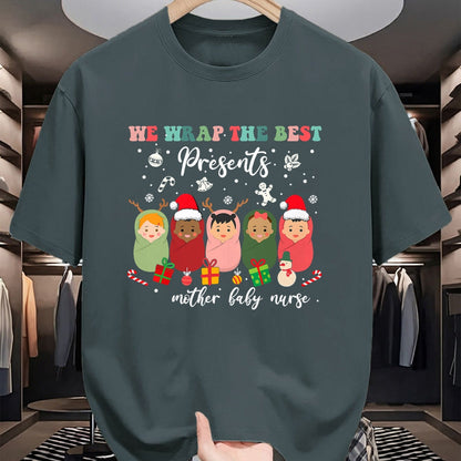Funny Nurse Shirt, Nurse Unisex T-Shirt/Hoodie/Sweatshirt HLT00 - Mother Baby Nurse Christmas Postpartum Nursing NP RN Squad T-Shirt