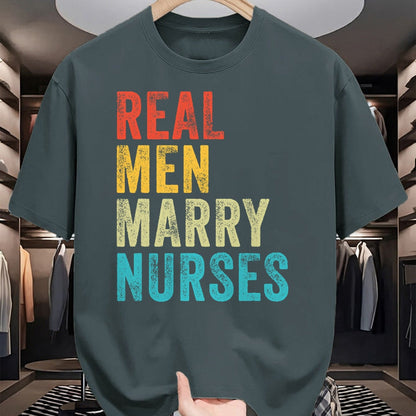 Funny Nurse Shirt, Nurse Unisex T-Shirt/Hoodie/Sweatshirt HLT00 - Real Men Marry Nurses Future Husband Wife Engagement Funny T-Shirt