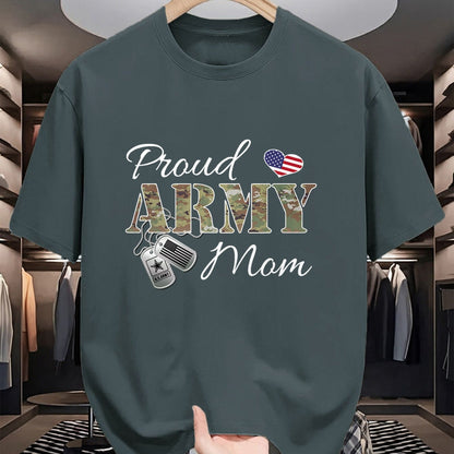Gift for Mom Shirt, Funny Mom Unisex T-Shirt/Hoodie/Sweatshirt HLT00 - Pride Military Mom with Dog Tag US Flag T-Shirt