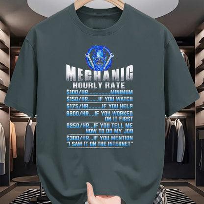 Best Mechanic Life Shirt, Funny Mechanic UnisexT-Shirt/Hoodie/Sweatshirt HLT00 - Mechanic Hourly Rate Skull (on Back) T-Shirt