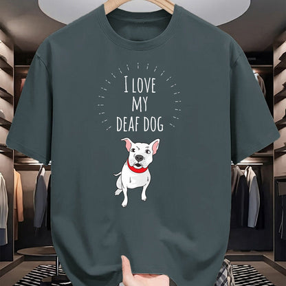 Dog Love Shirt, Dog Lover Gift T-Shirt/Hoodie/Sweatshirt HLT00 - I Love My Deaf Dog Cute T-Shirt For PitBull Lovers T-Shirt