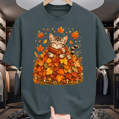 Best Thanksgiving Family Shirt , Funny Thanksgiving UnisexT-Shirt/Hoodie/Sweatshirt HLT00 - Pumpkin Season Autumn Kitten Lover Cute Fall Cat T-Shirt