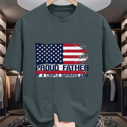 Gift for Dad Shirt, Funny Dad Unisex T-Shirt/Hoodie/Sweatshirt HLT00 – Proud Father of A Couple Dumbass Kids Father_s Day Americans T-Shirt