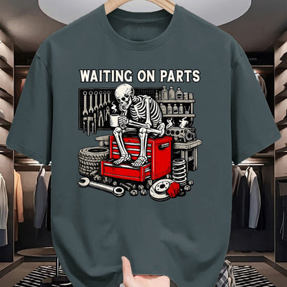 Best Mechanic Life Shirt, Funny Mechanic UnisexT-Shirt/Hoodie/Sweatshirt HLT00 - Funny Waiting On Parts Retro Mechanic Skeleton Auto Repair T-Shirt