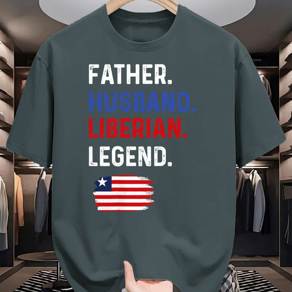 Gift for Dad Shirt, Funny Dad Unisex T-Shirt/Hoodie/Sweatshirt HLT00 – Father Husband Liberian Legend Proud Dad Liberia Flag T-Shirt