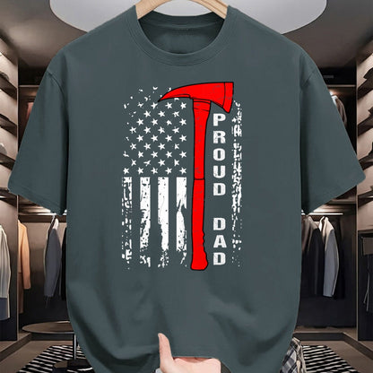 Gift for Dad Shirt, Funny Dad Unisex T-Shirt/Hoodie/Sweatshirt HLT00 – Firefighter Dad Shirt Proud Dad of Brave Firefighter T-Shirt