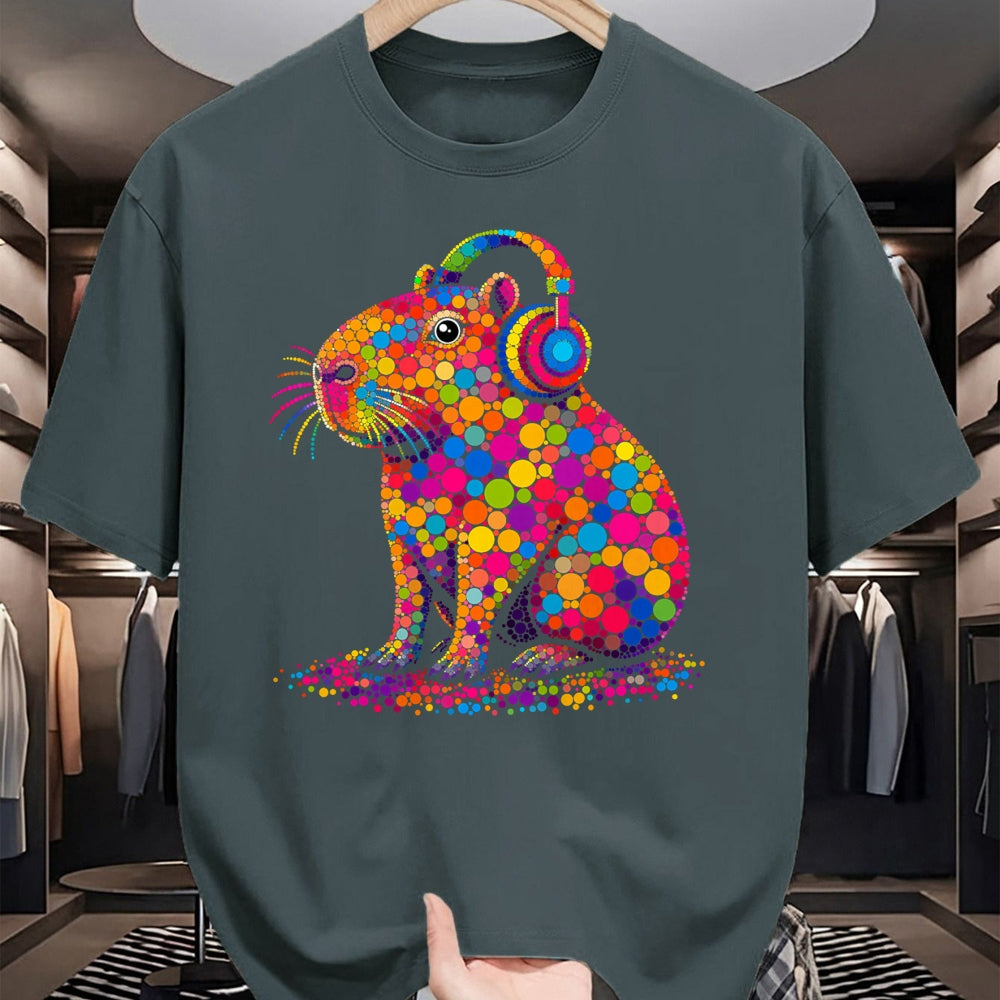 Cute Capybara Shirt, Funny Capybara UnisexT-Shirt/Hoodie/Sweatshirt HLT00 - Funny Capybara Dots Art Animal Lovers Students Boys Girls T-Shirt
