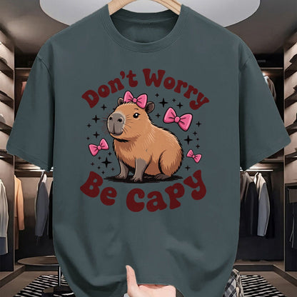 Cute Capybara Shirt, Funny Capybara Unisex T-Shirt/Hoodie/Sweatshirt HLT00 - Toddler Girl Capybara Birthday Gift Cute Don’t Worry Be Capy T-Shirt