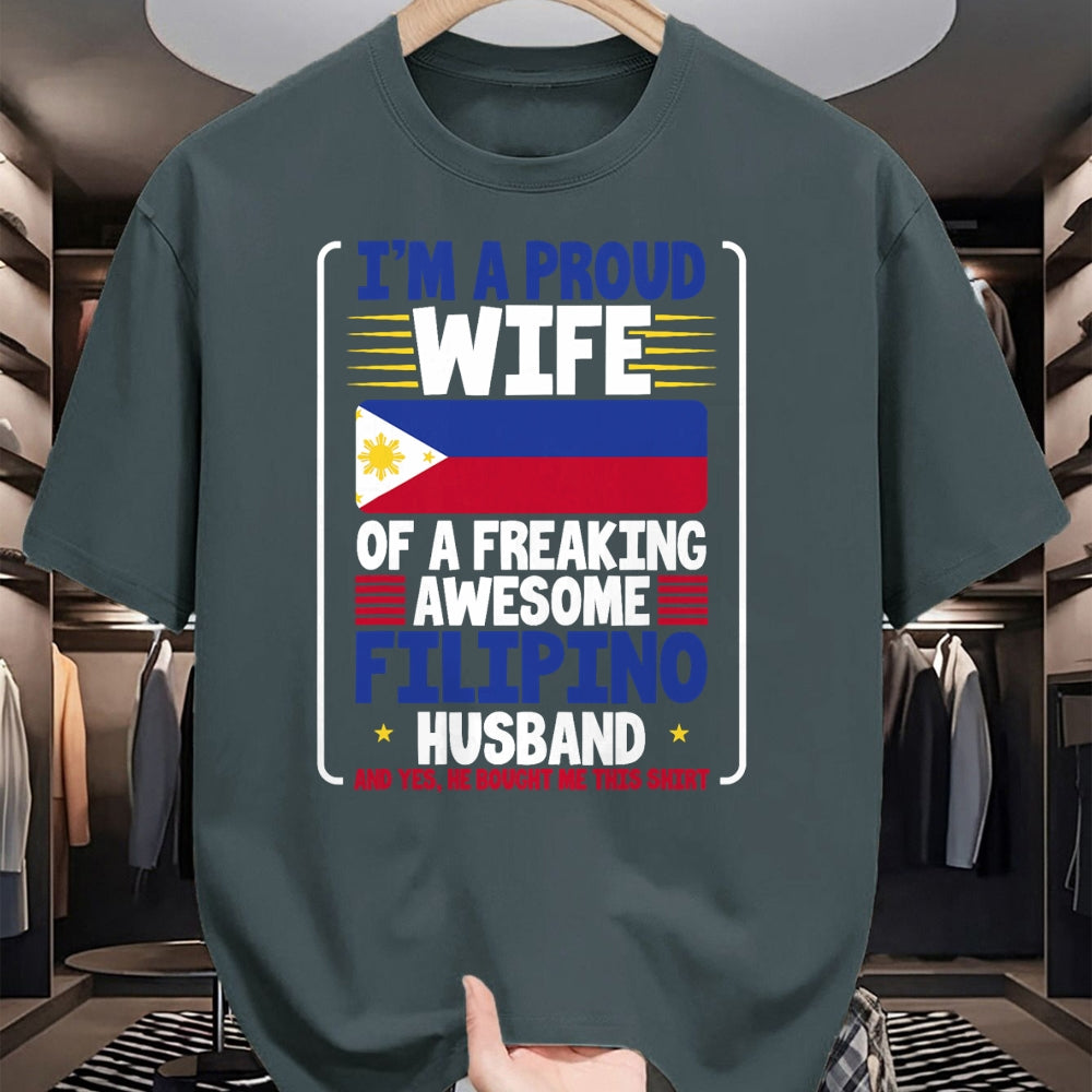 Best Wife Shirt, Wife and Husband Unisex T-Shirt/Hoodie/Sweatshirt HLT00 - Wedding Gift Proud Wife Freaking Awesome Filipino Husband T-Shirt