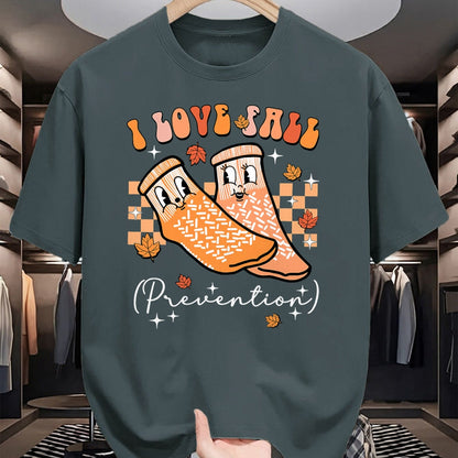 Funny Nurse Shirt, Nurse Unisex T-Shirt/Hoodie/Sweatshirt HLT00 - Groovy Retro I Love Fall Prevention Fall Physical Therapy T-Shirt
