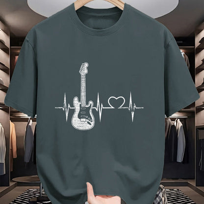 Guitar Lover Shirt, Funny Guitar UnisexT-Shirt/Hoodie/Sweatshirt HLT00 - Vintage Guitarist Love Music Heart Gifts Heartbeat Guitar T-Shirt