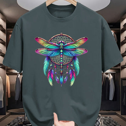 Native American T-Shirts, Vintage Native American Unisex T-Shirt/Hoodie/Sweatshirt HLT00 - Dragonfly Dream Catcher - Native American Dreamcatcher