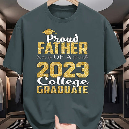 Gift for Dad Shirt, Funny Dad Unisex T-Shirt/Hoodie/Sweatshirt HLT00 – Proud Father Of 2023 Graduate College Shirt Class Graduation T-Shirt
